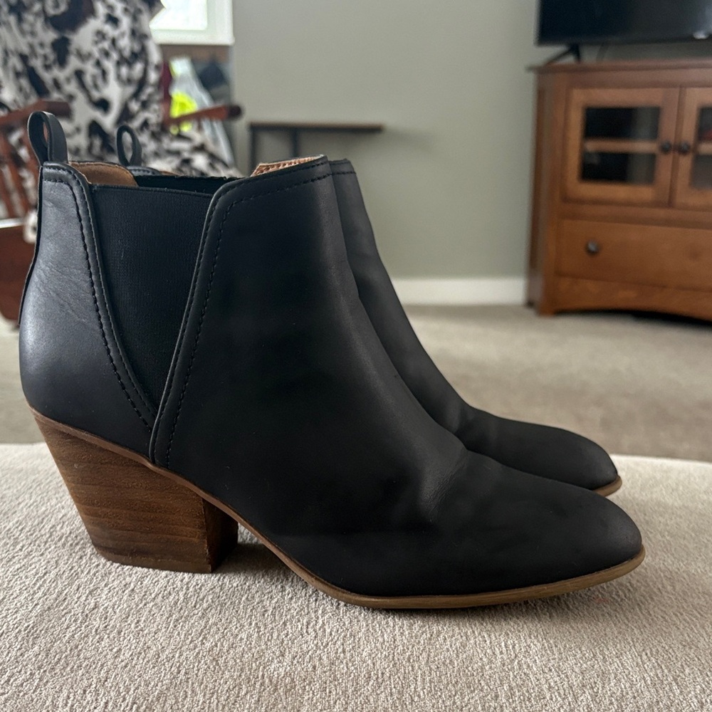 Black Leather Ankle Boots - Picture 3 of 8